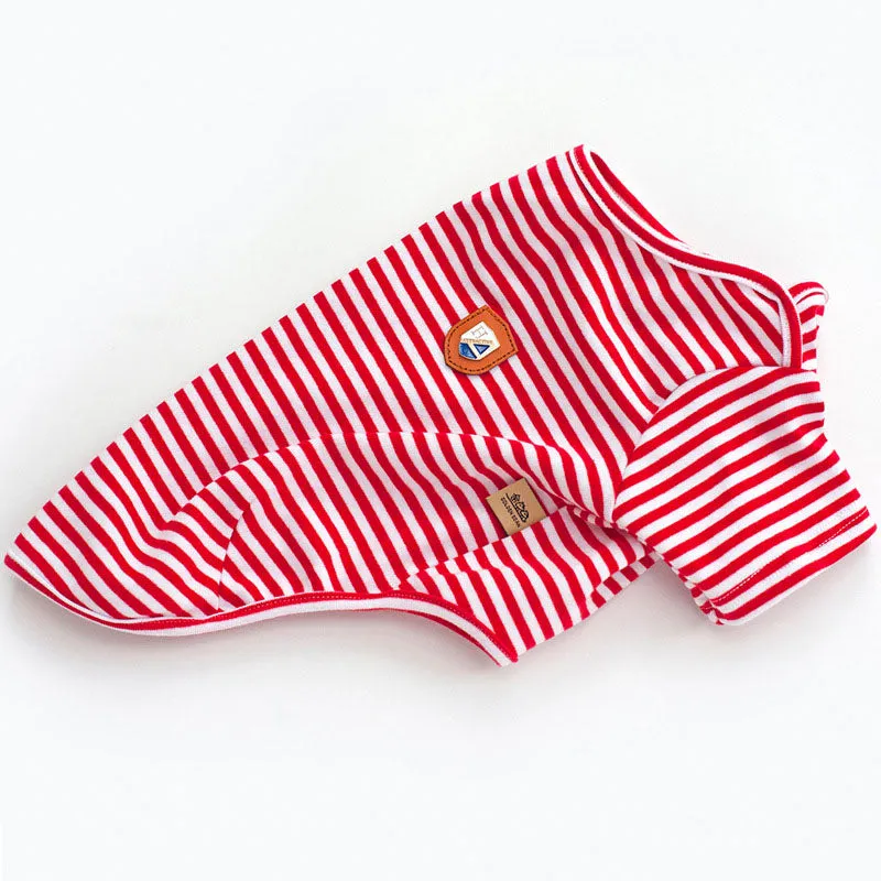 Lovely Striped Fine Design Summer Cotton Puppy Shirt