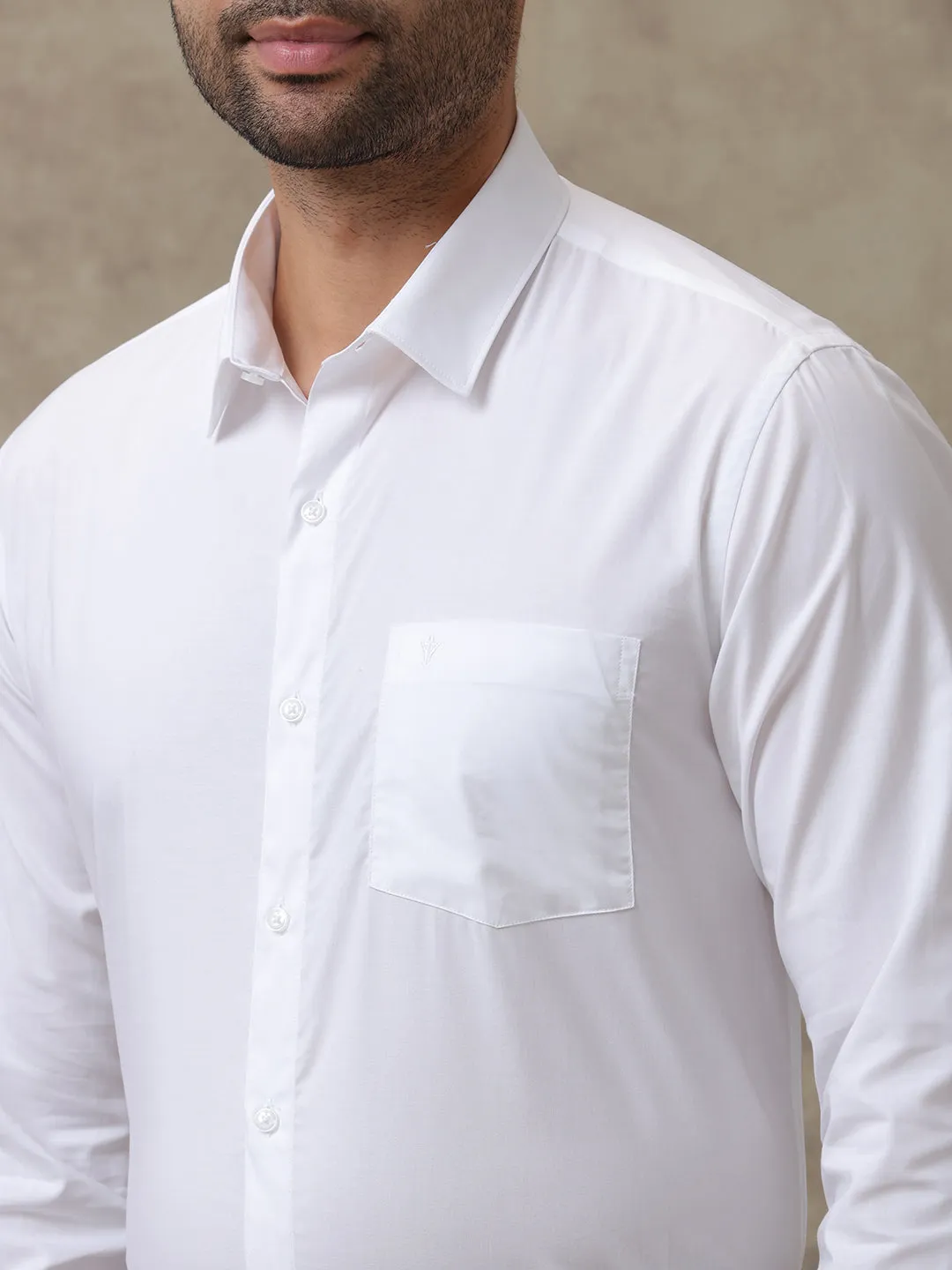 Men Wrinkle Free White Shirt Soft Touch Plus Size