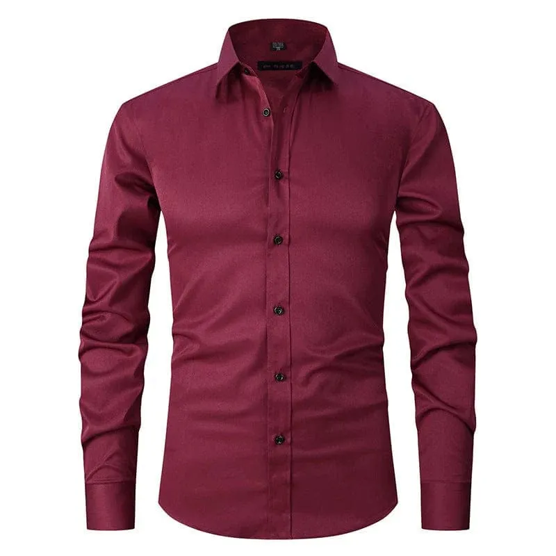 Men's Business Solid Color Fashion Slim Fit Shirt