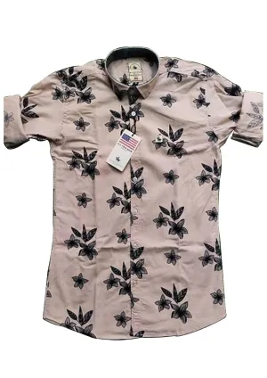 Men's Casual Cotton Floral Printed Shirt