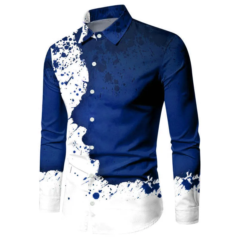 Men's Clothing 3d Printing Plus Size Long Sleeve Shirt