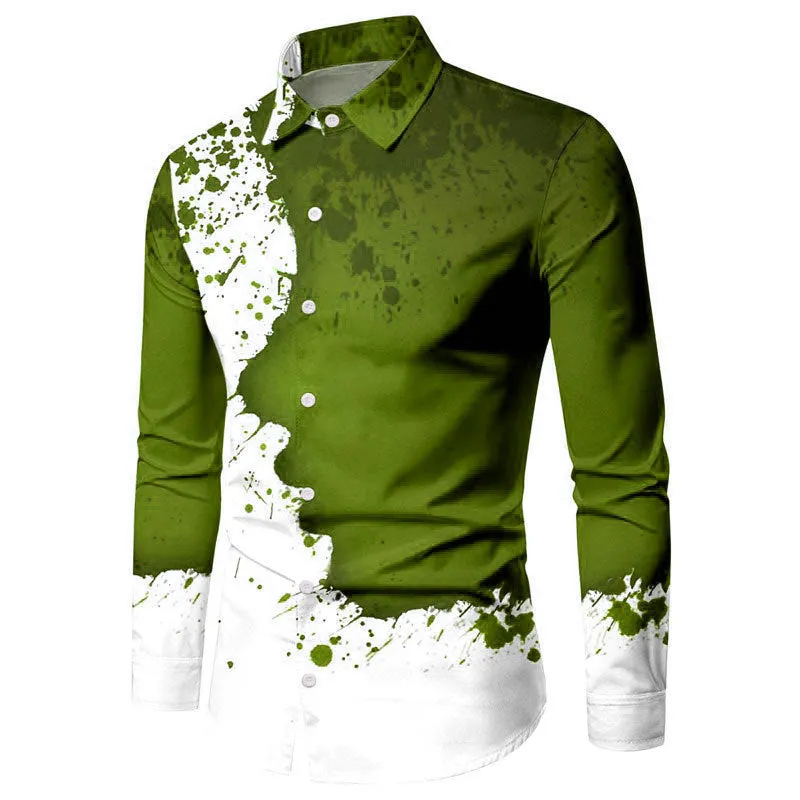 Men's Clothing 3d Printing Plus Size Long Sleeve Shirt