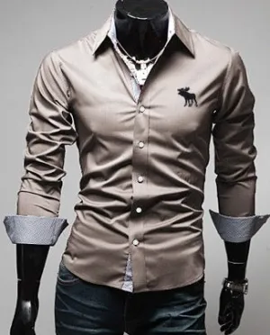 Men's Moose Elk Stitch Shirt - Unique Wildlife Design