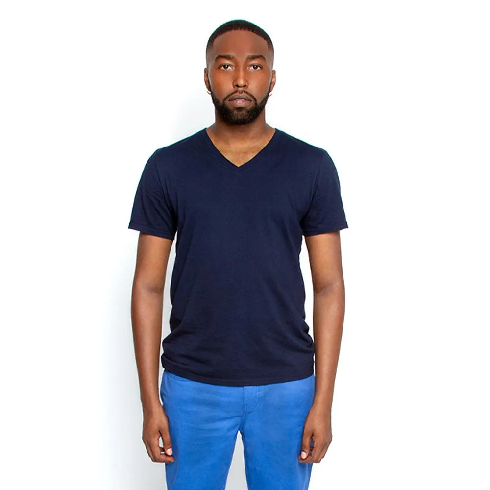 Men's Navy T Shirt V Neck | Nimble Basics