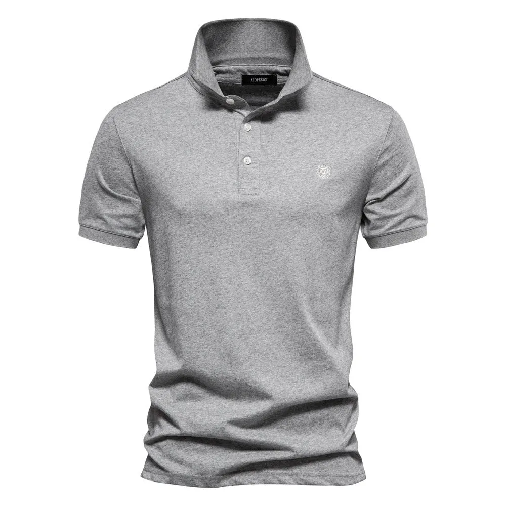 Men's Solid Color Casual Short Sleeve Polo Shirt | PL216