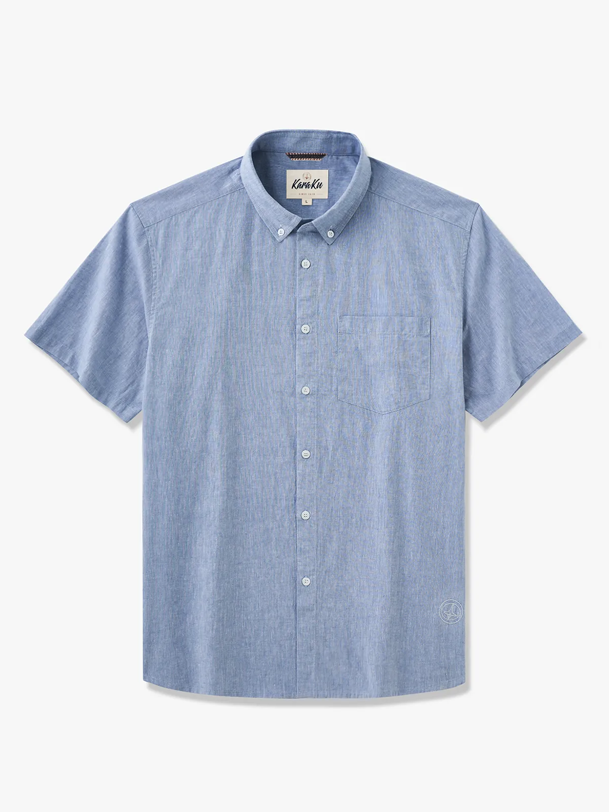 Minimalist Light Blue Cotton Linen Shirt