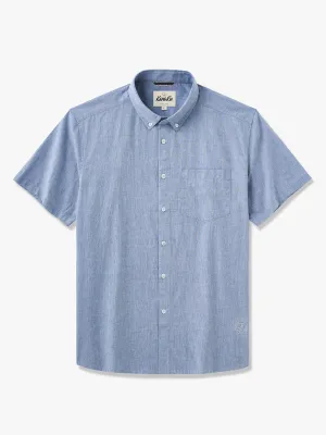 Minimalist Light Blue Cotton Linen Shirt