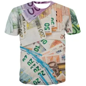 Money T-shirt Men Russian Ruble Tshirt Anime Abstract T shirts Funny Geometric Tshirt Printed Harajuku T-shirts 3d Short Sleeve