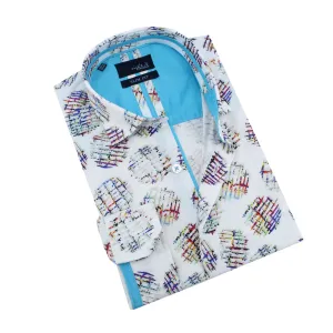 Multicolored Waffle Fries Button Down Print Shirt