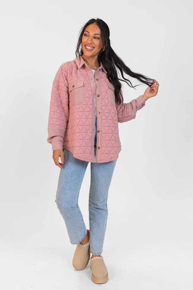 Off Season Blush Quilted Oversized Shacket FINAL SALE