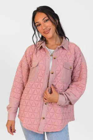 Off Season Blush Quilted Oversized Shacket FINAL SALE