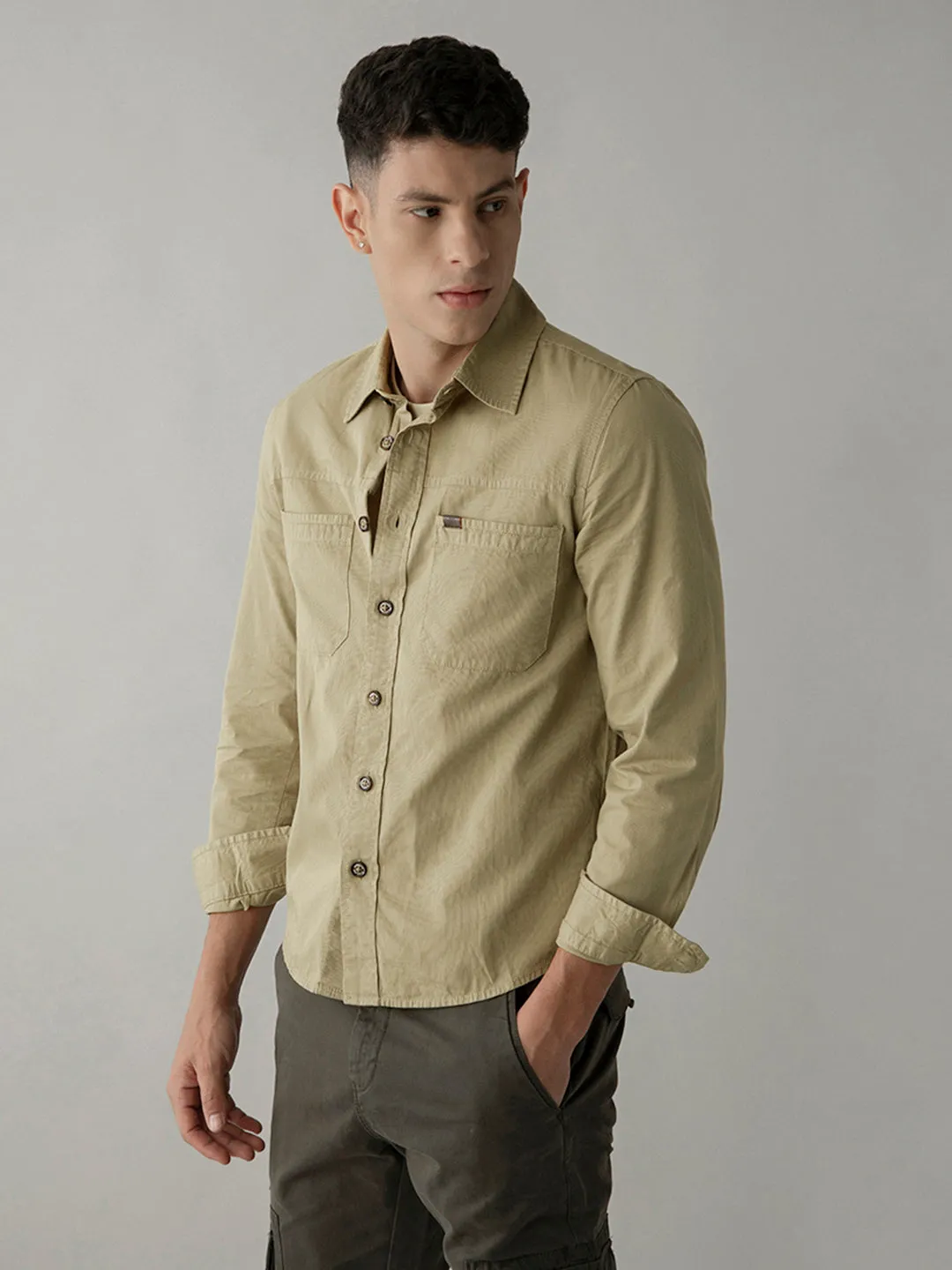 Olive Plain Shacket