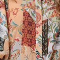 Patchwork Print 1/2 Puff Sleeve Shirt