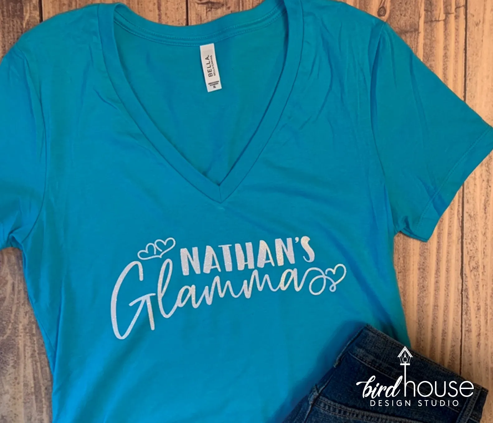 Personalized Glamma Shirt, Cute Grandma Abuela Shirt, Any Color