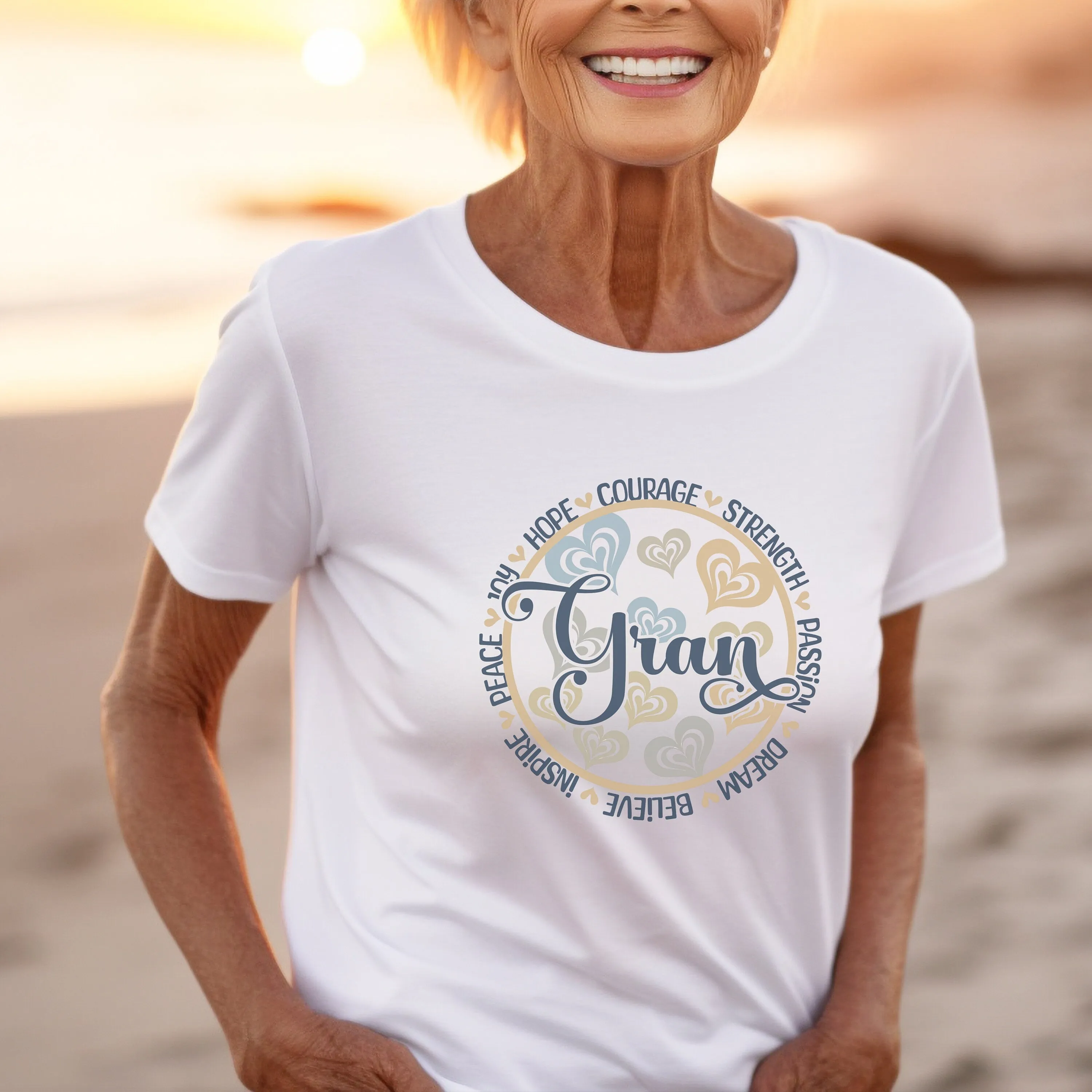 Personalized Gran Inspirational Grace T-Shirt With Words of Hope, Strength, Courage Design Tee, Mother's Day Gift, Custom Family Shirt