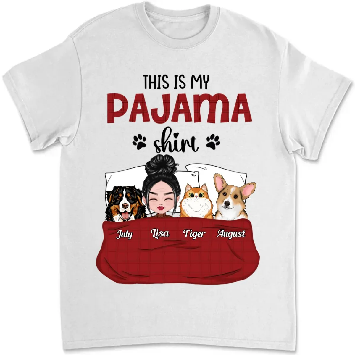 Pet Lovers - This Is My Pajama Shirt - Personalized Unisex T-shirt