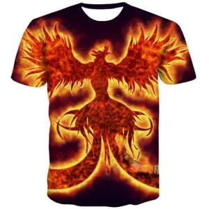 Phoenix T shirts Men Animal Tshirts Novelty Flame Tshirt Anime Galaxy Space T-shirts Graphic Gothic T shirts Funny Short Sleeve