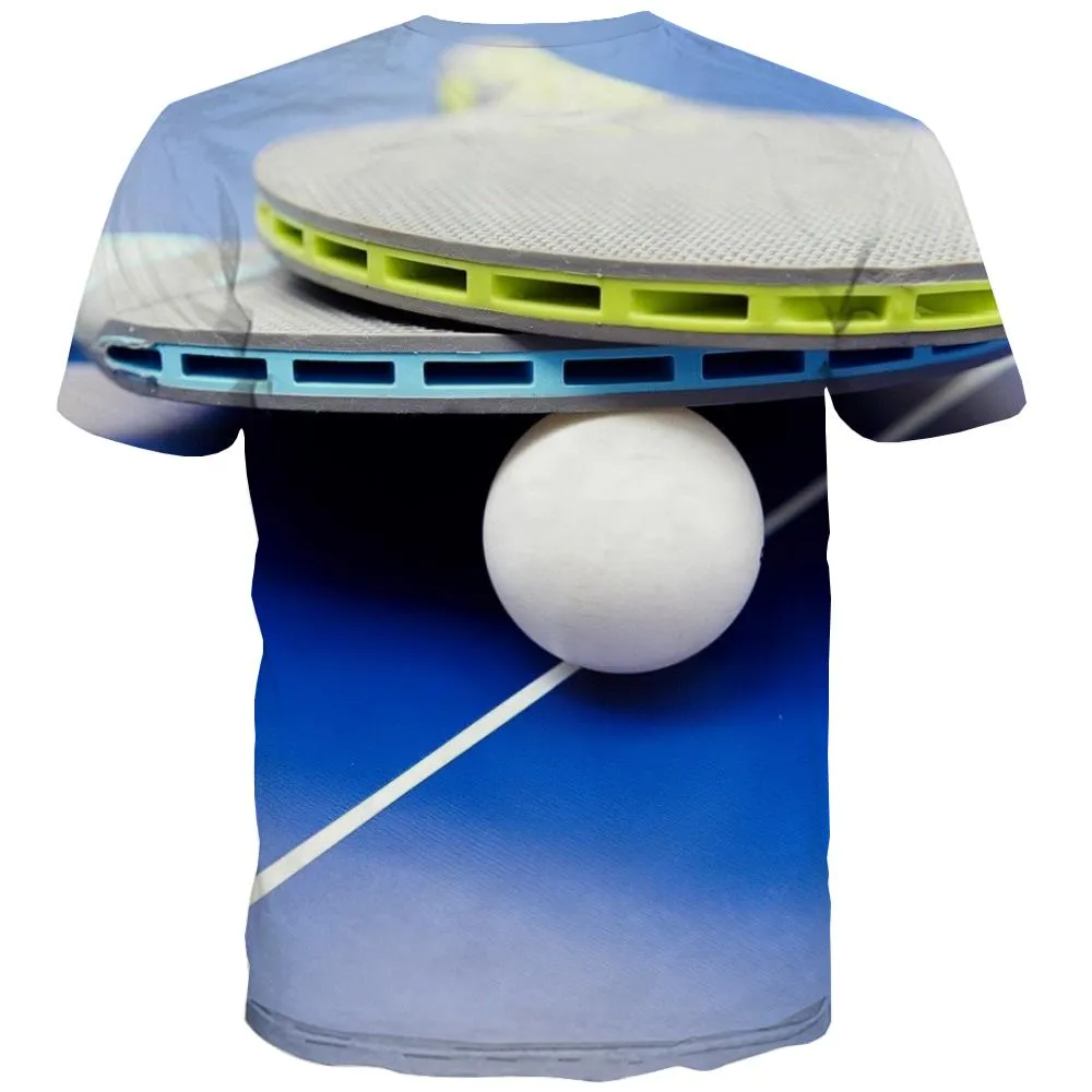 Pingpong T-shirt Men Game Shirt Print Movement Tshirt Anime Short Sleeve Fashion