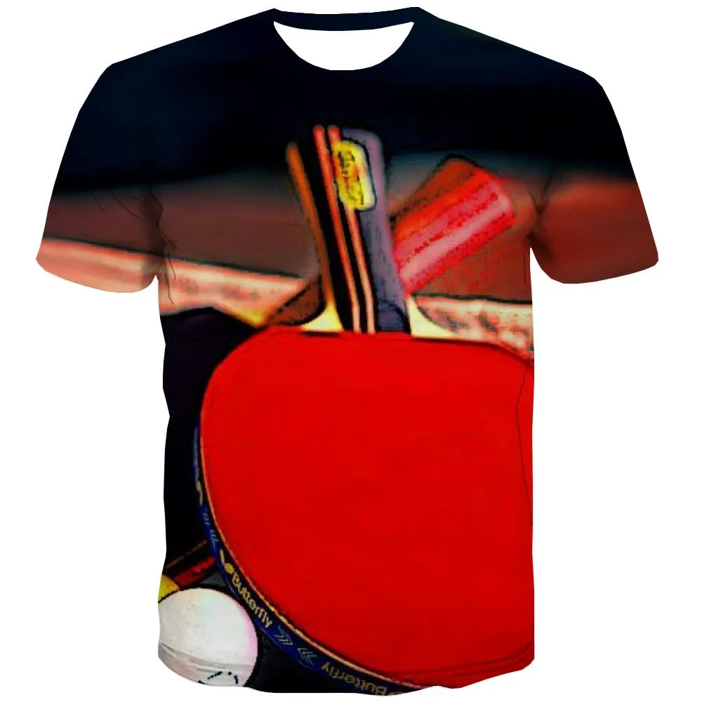 Pingpong T shirts Men Game Tshirt Printed Movement T-shirts 3d Short Sleeve