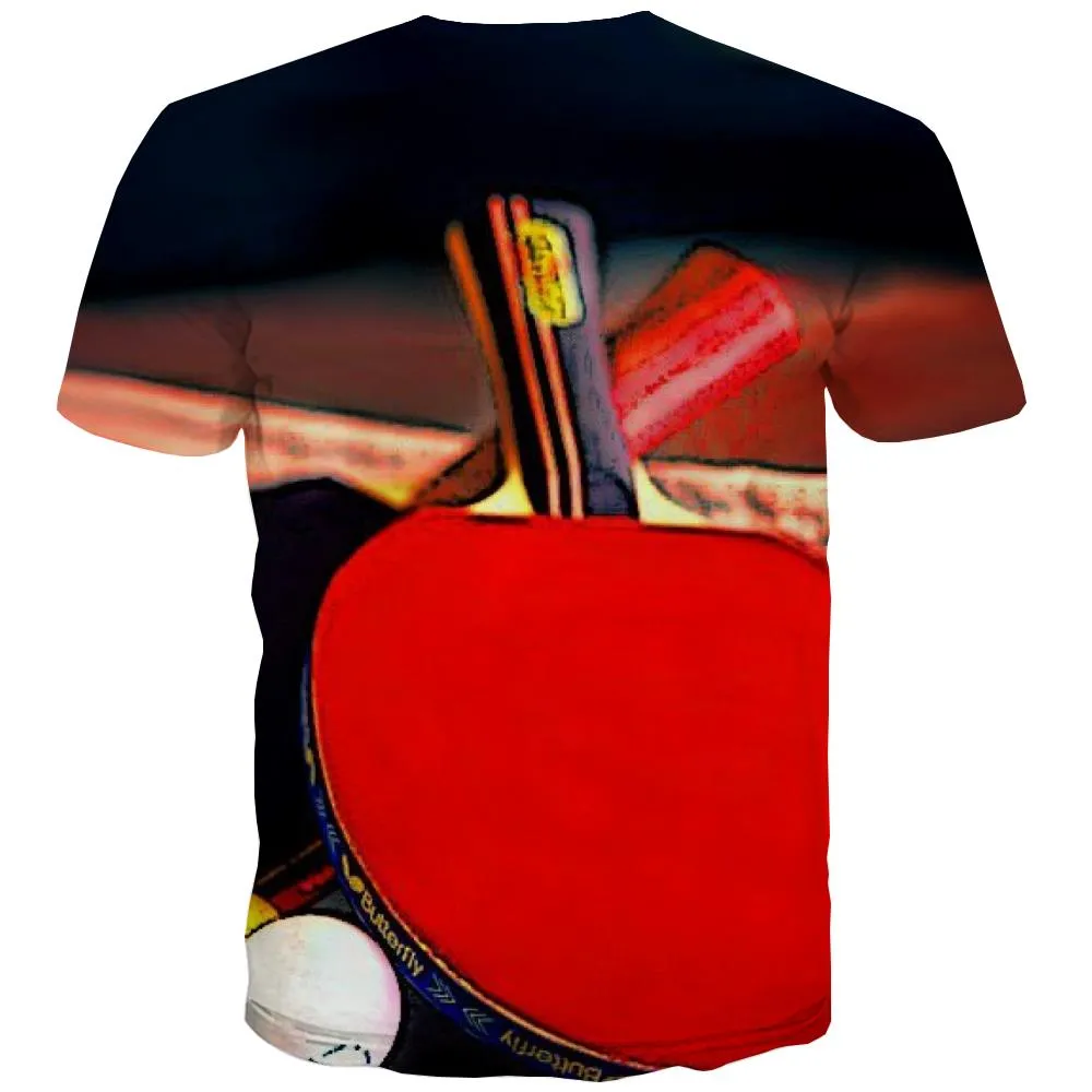 Pingpong T shirts Men Game Tshirt Printed Movement T-shirts 3d Short Sleeve