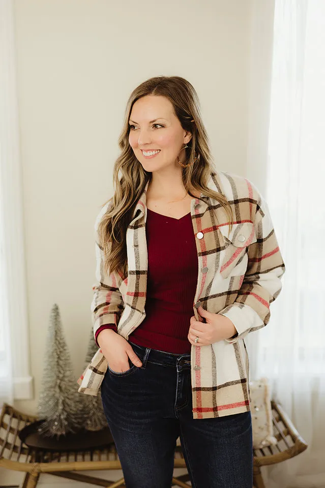 Plaid Buttoned Shacket