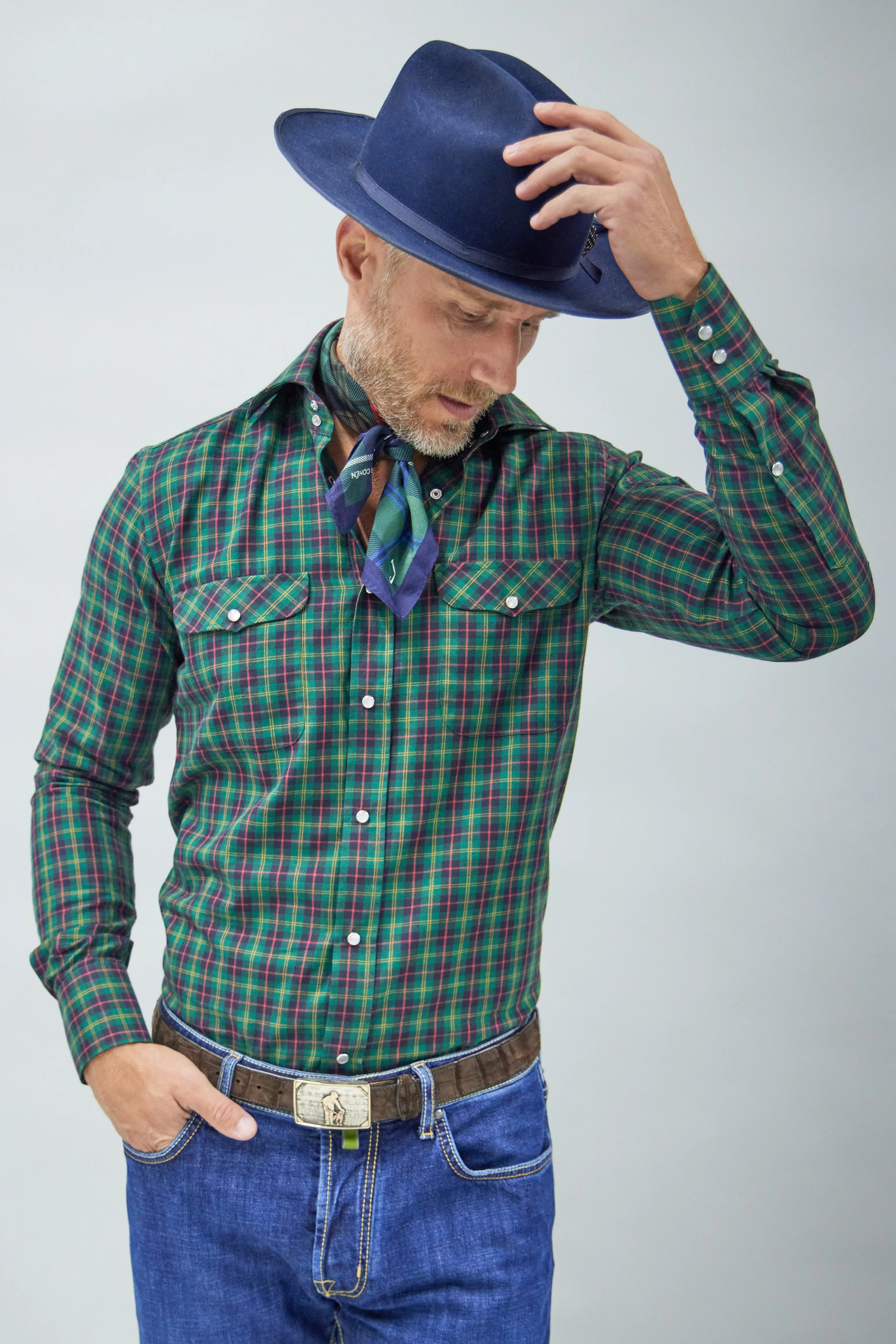 Plaid Kacey Field Shirt Green Tartan