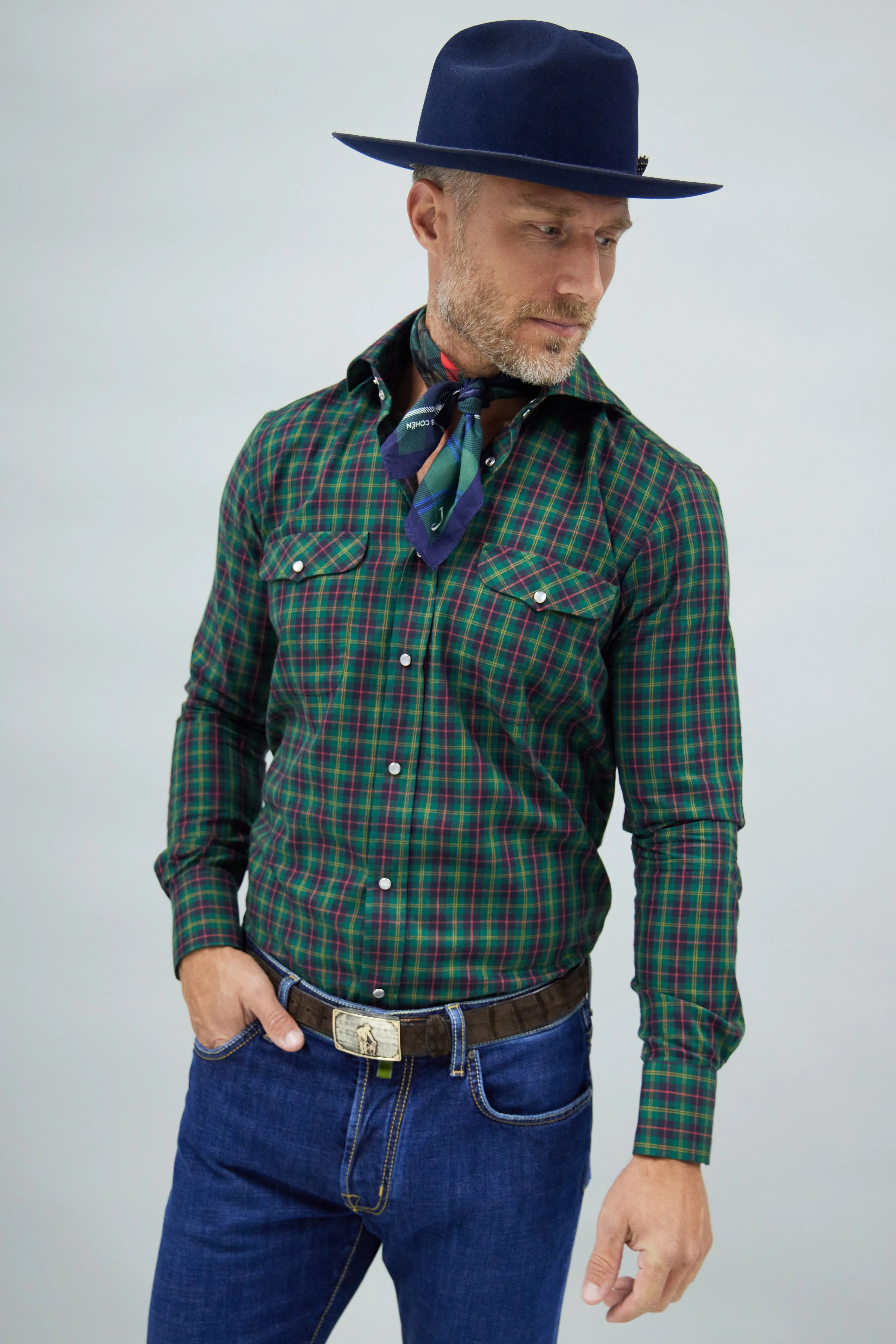 Plaid Kacey Field Shirt Green Tartan