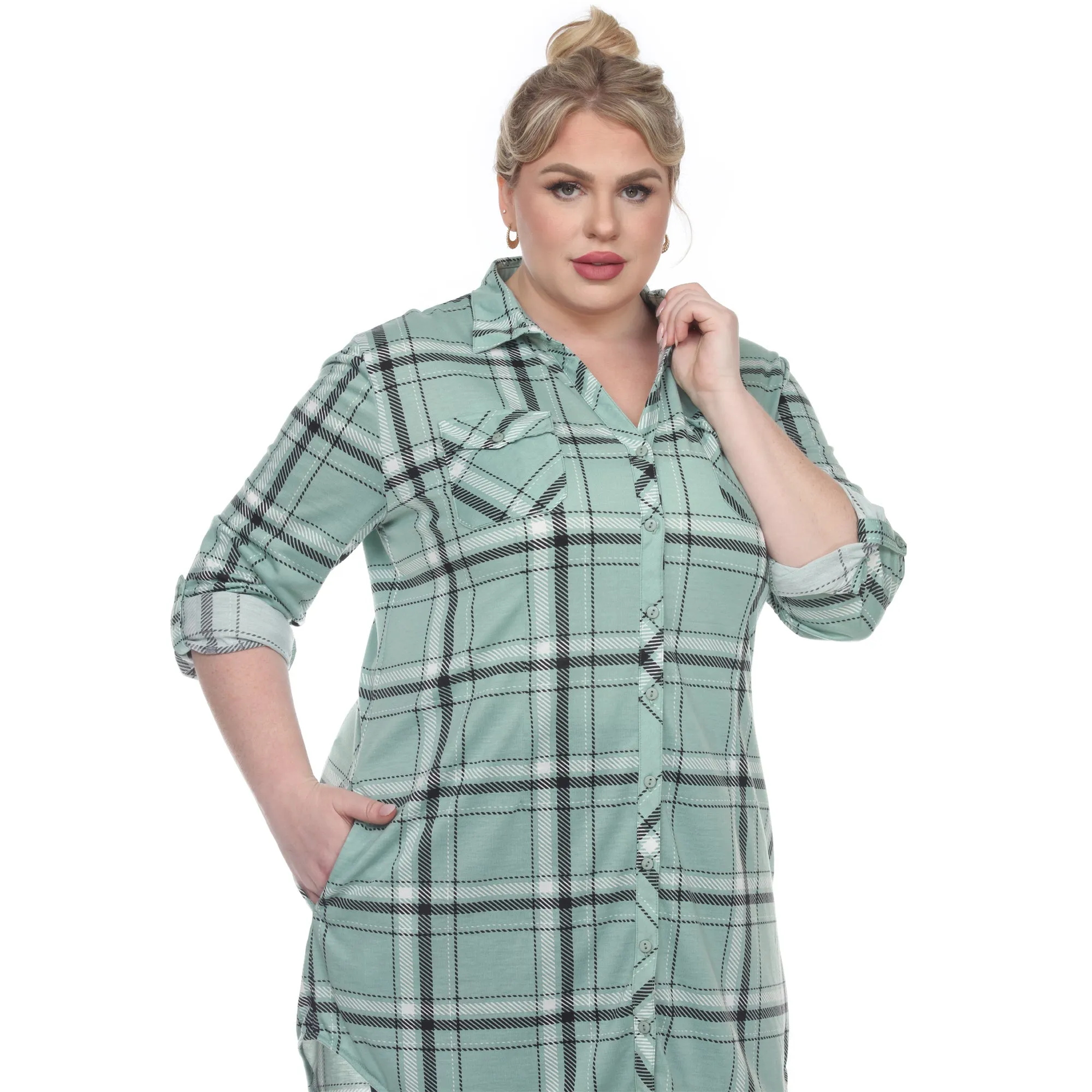 Plaid Tunic Top - Plus