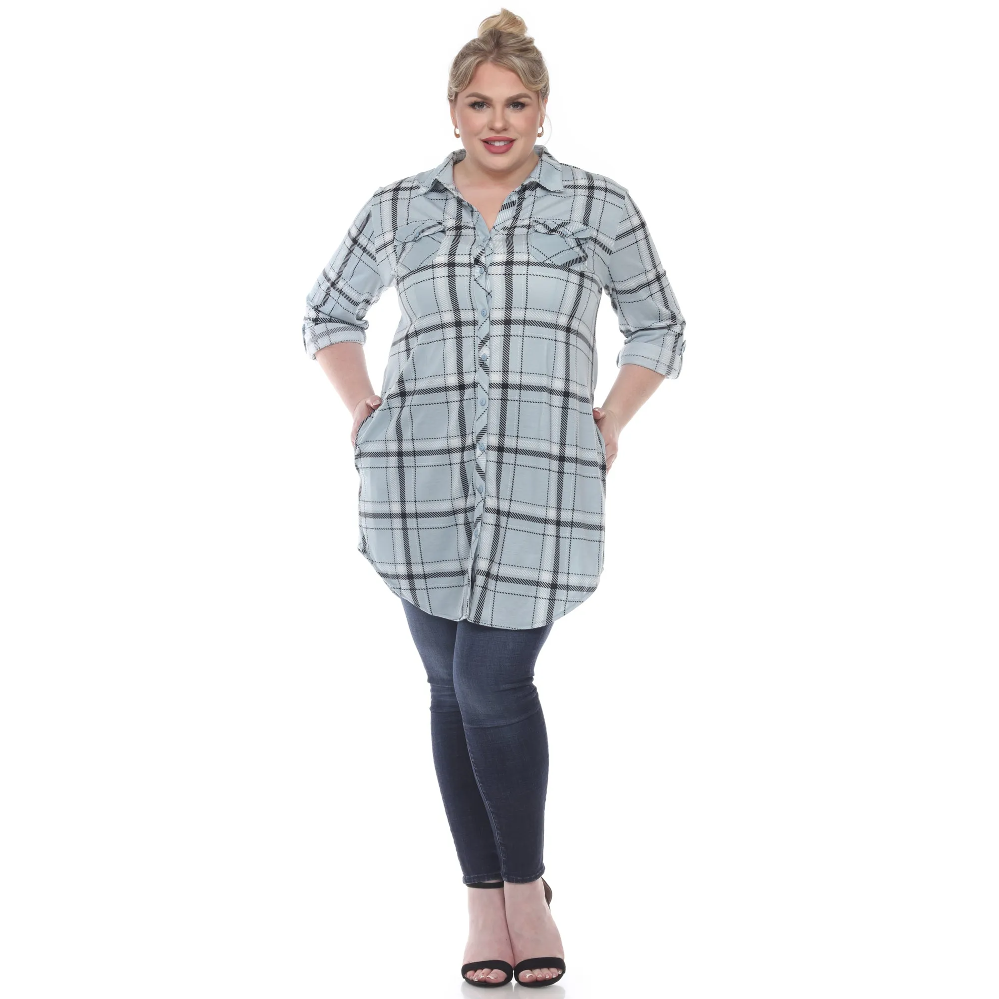 Plaid Tunic Top - Plus