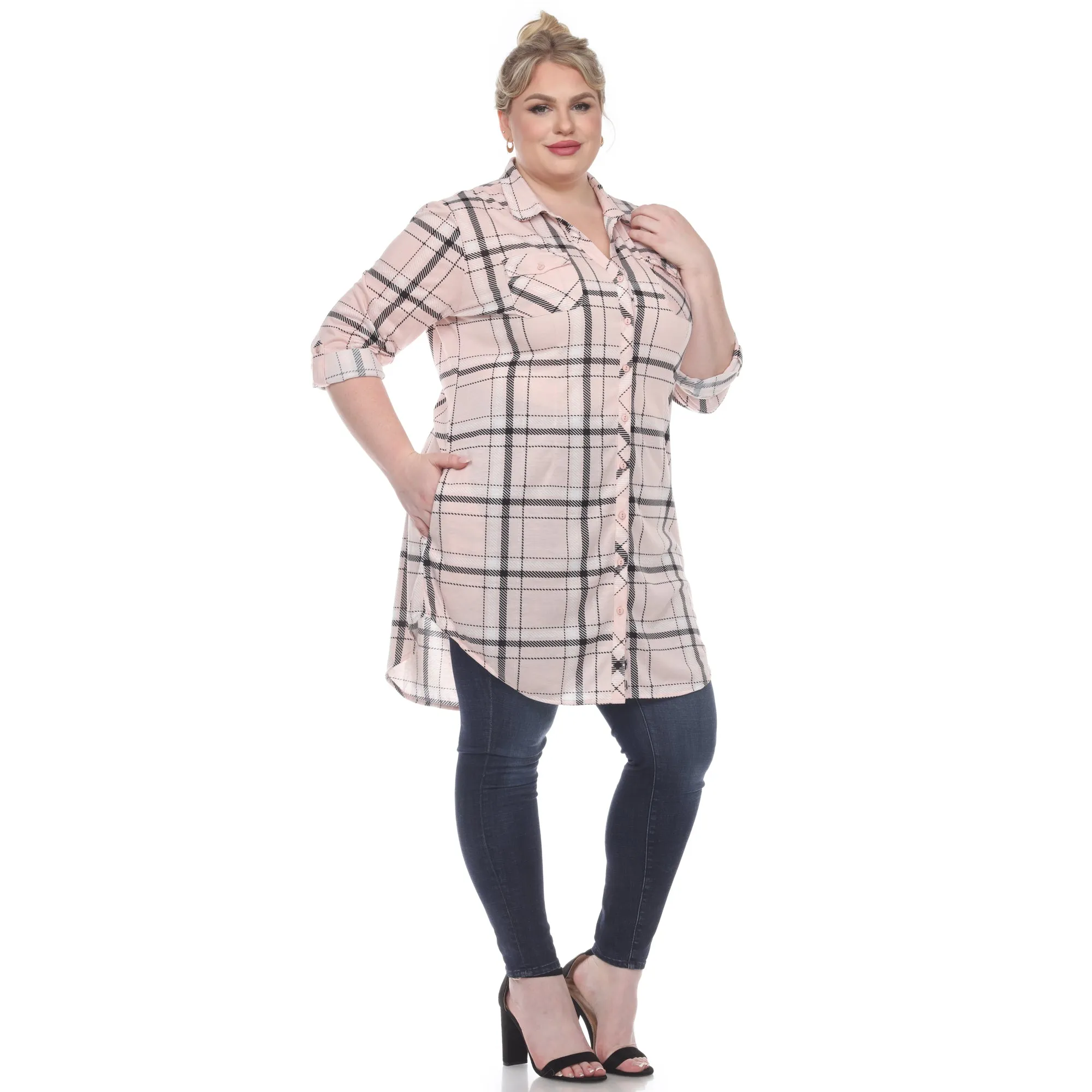 Plaid Tunic Top - Plus