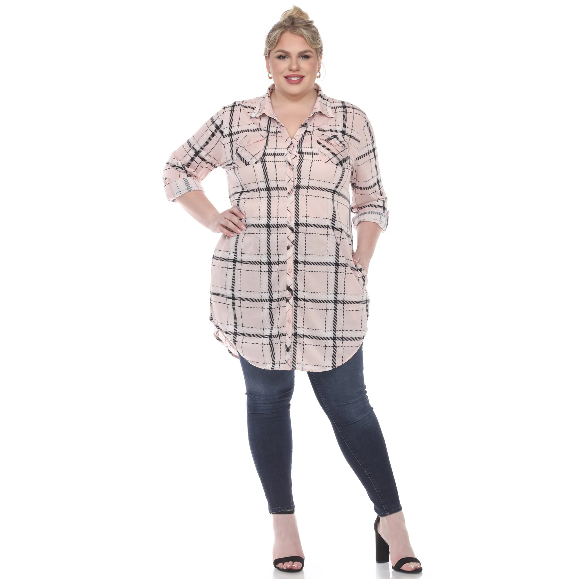 Plaid Tunic Top - Plus