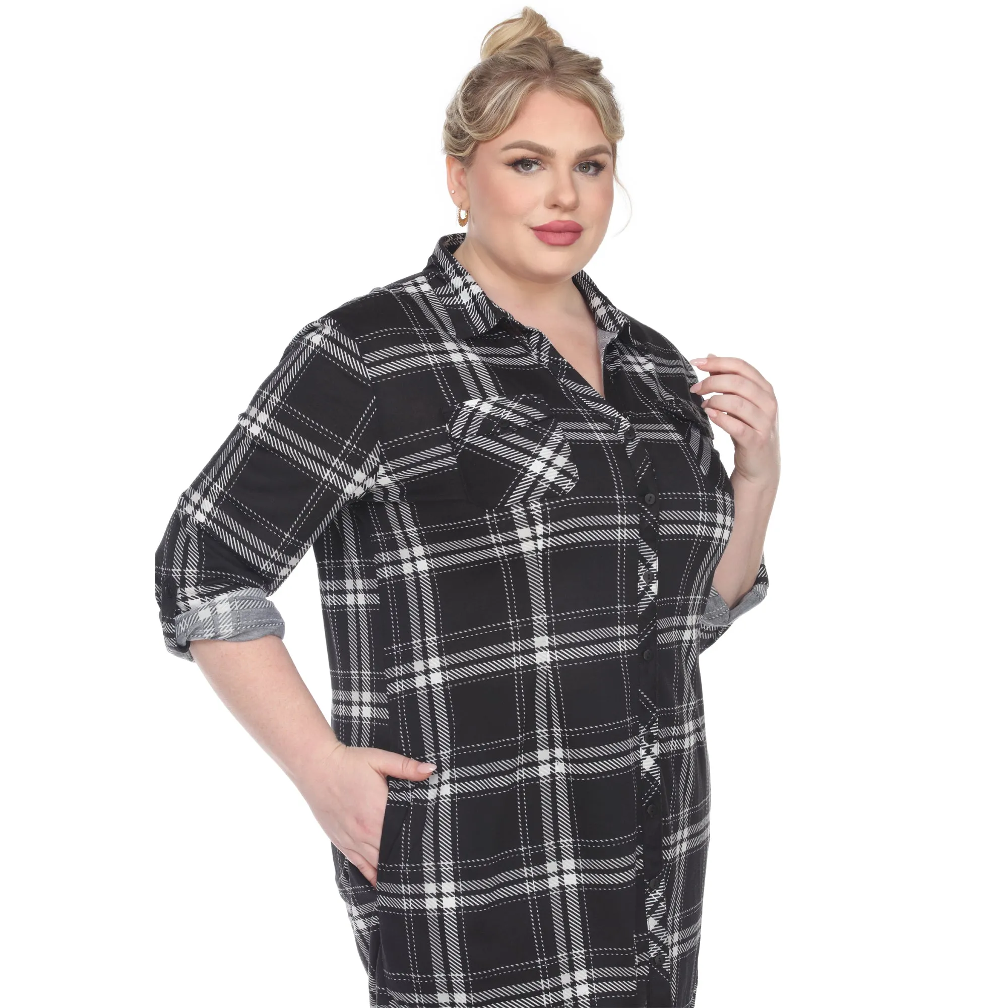 Plaid Tunic Top - Plus