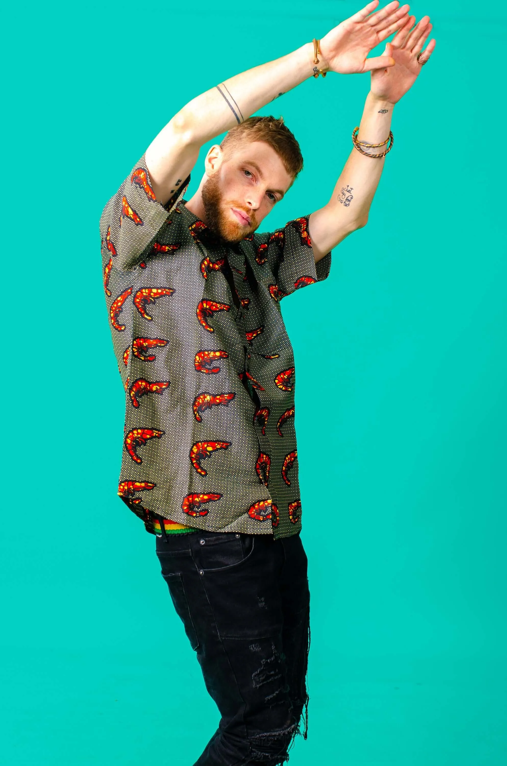 Prawn African Print Short Sleeve Shirt