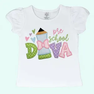 Pre K shirt | Pre School Diva Girls T-Shirt | First Day of School Shirt