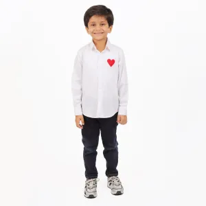 Pre-Order - White HEART SHIRT For Boys