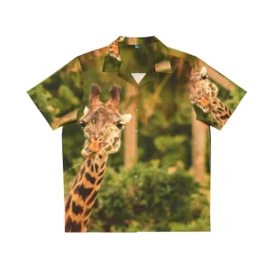 "Say What" Giraffe Hawaiian Shirt | Nature-Inspired Travel Shirt