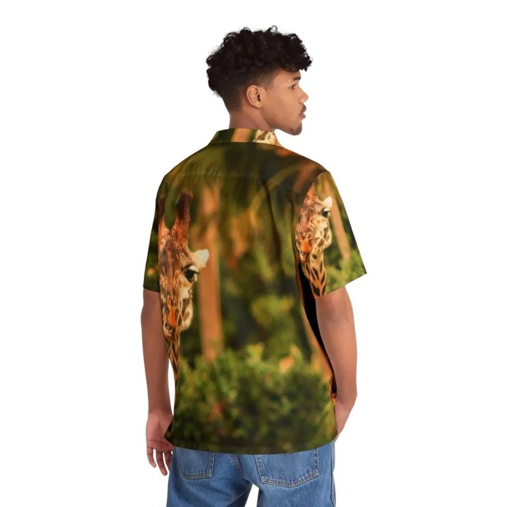 "Say What" Giraffe Hawaiian Shirt | Nature-Inspired Travel Shirt