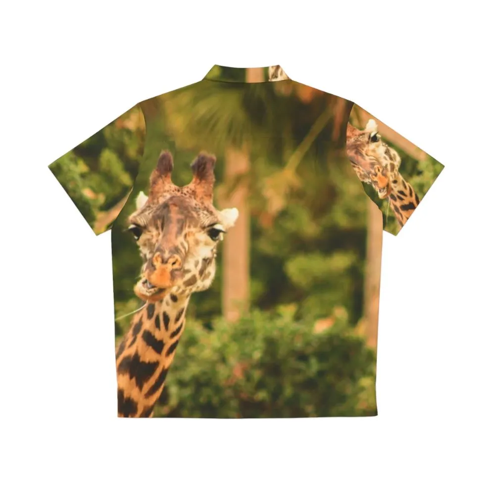 "Say What" Giraffe Hawaiian Shirt | Nature-Inspired Travel Shirt