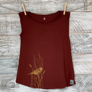 Red Winged Black Bird  - Women’s Organic Cotton Cap Sleeve Tank Top