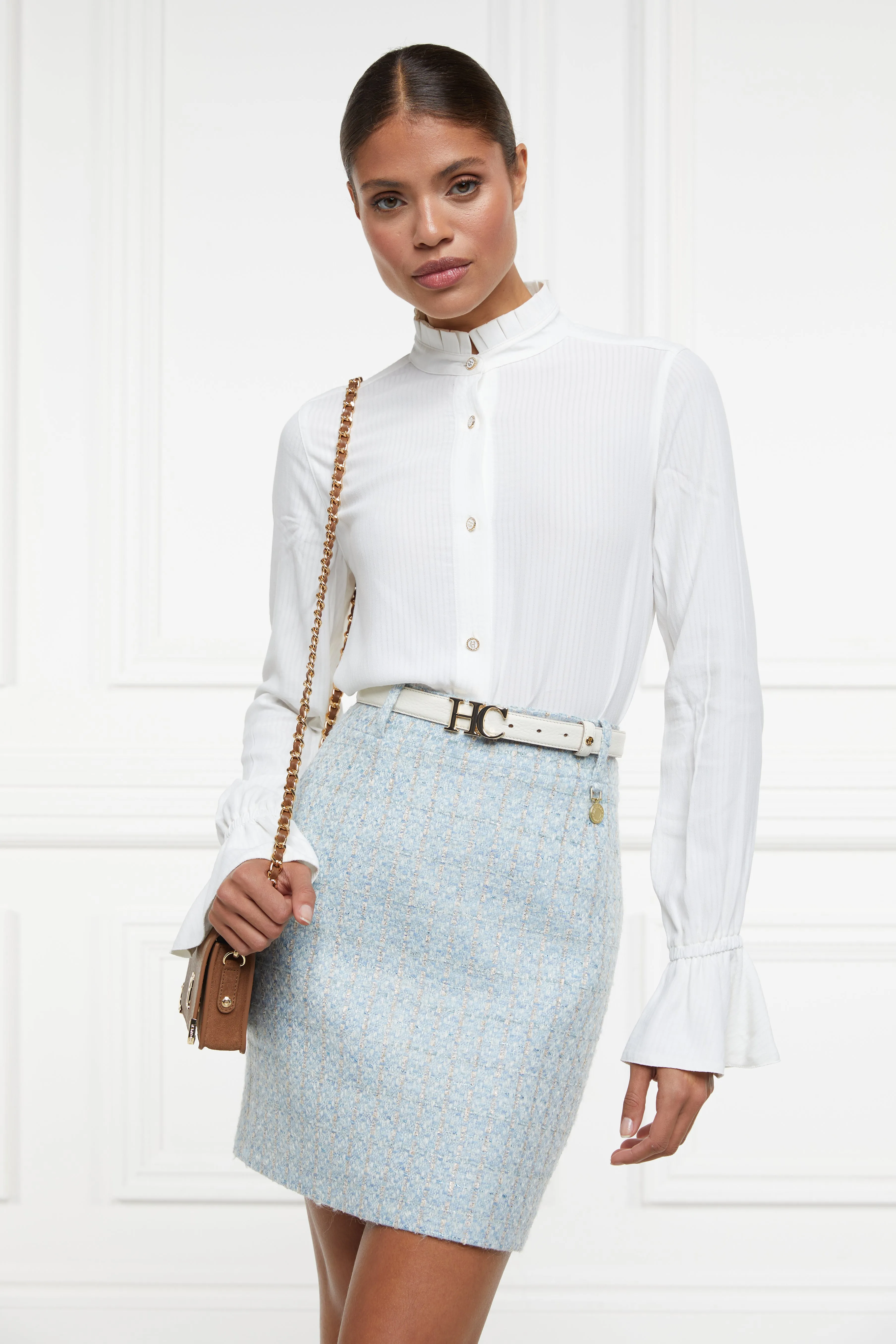 Regency Skirt (Sky Blue Boucle)