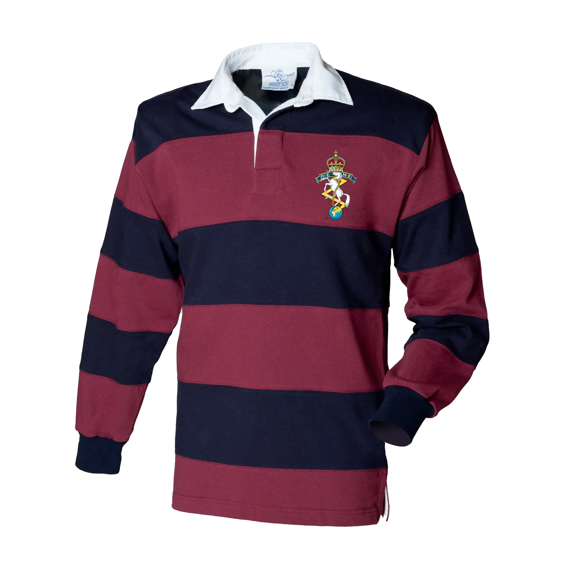 REME Rugby Shirt - Burgundy/Navy Stripe