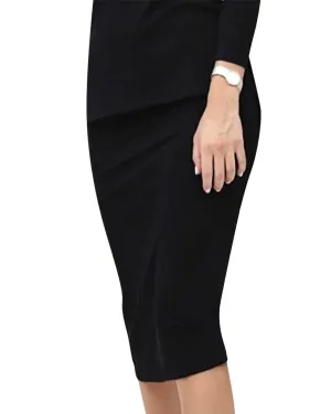 Ribbed Pencil Skirt In Black | Black