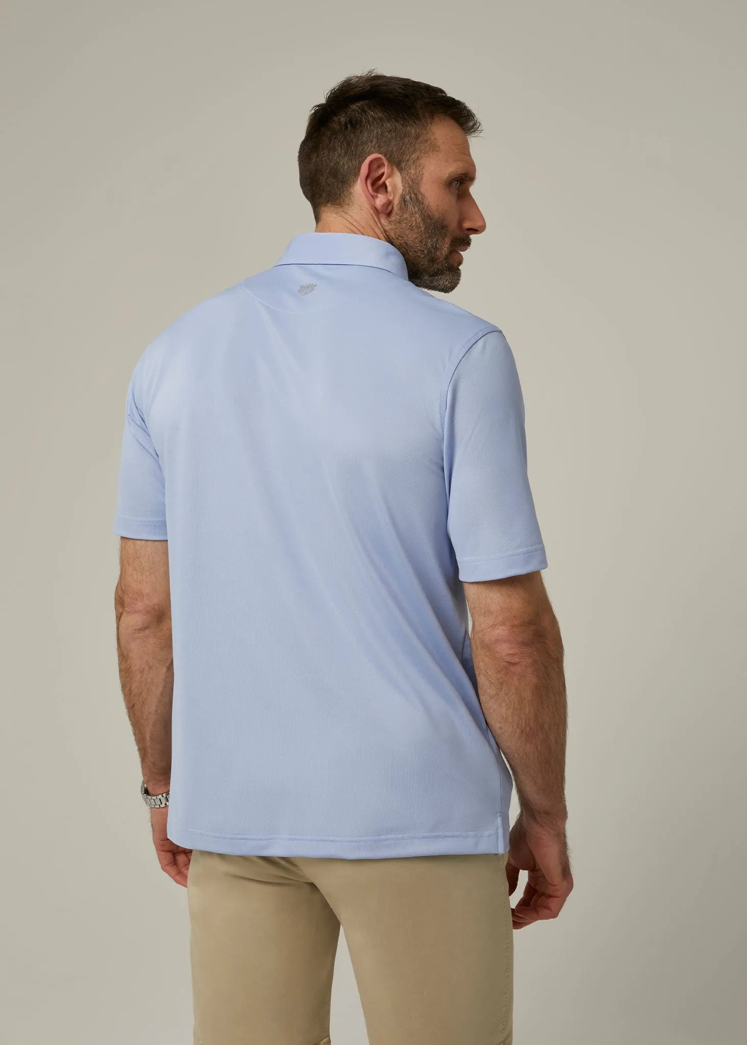 Rockbourne Performance Polo in Light Blue - Sports Fit