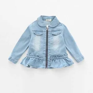 Ruffles Girls Denim Coat