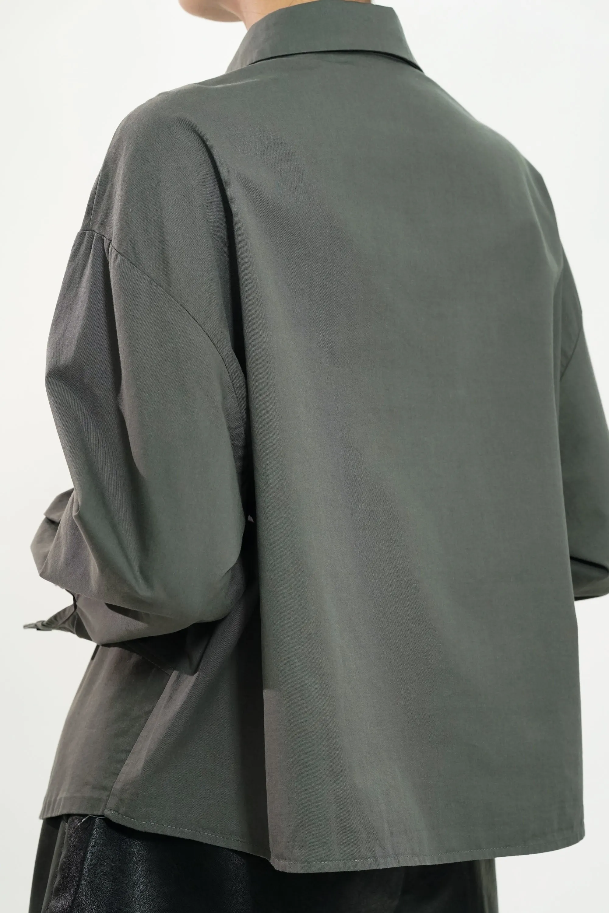 Sage Green Shirt With Zigzag Hem