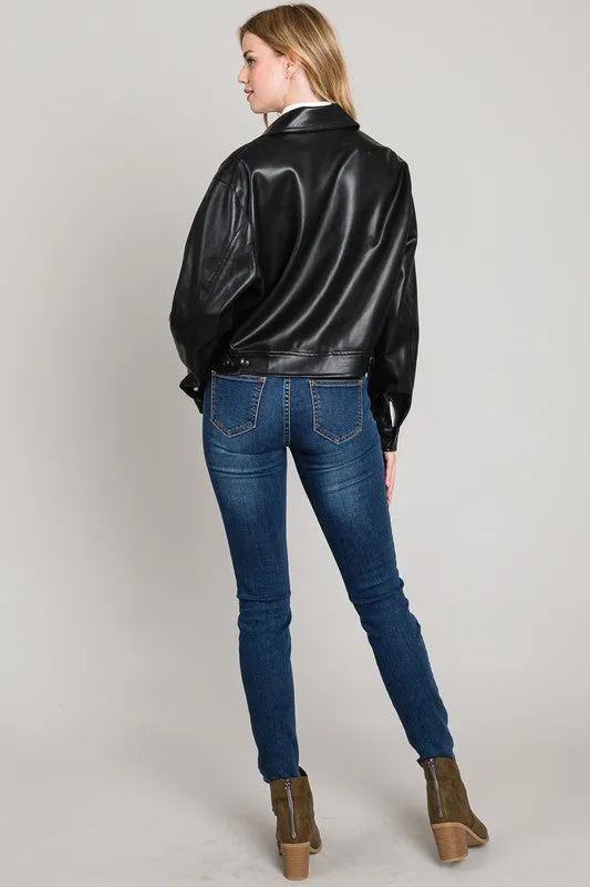 Sassy & Soft Pleather Shacket