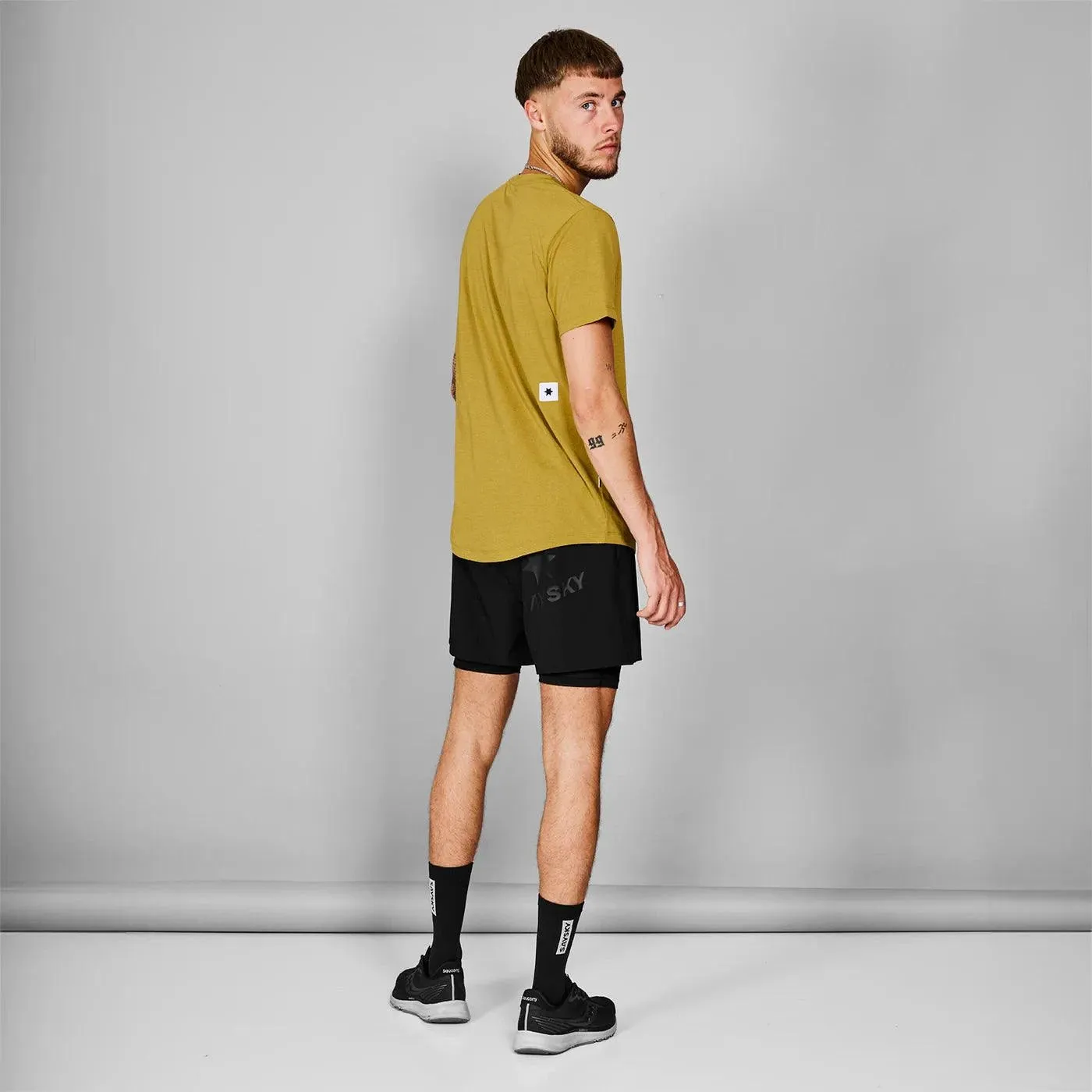 Saysky | Logo Combat T-Shirt | Yellow Melange | Heren