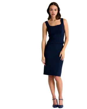 Shan Sofia 3D Pencil Skirt Navy