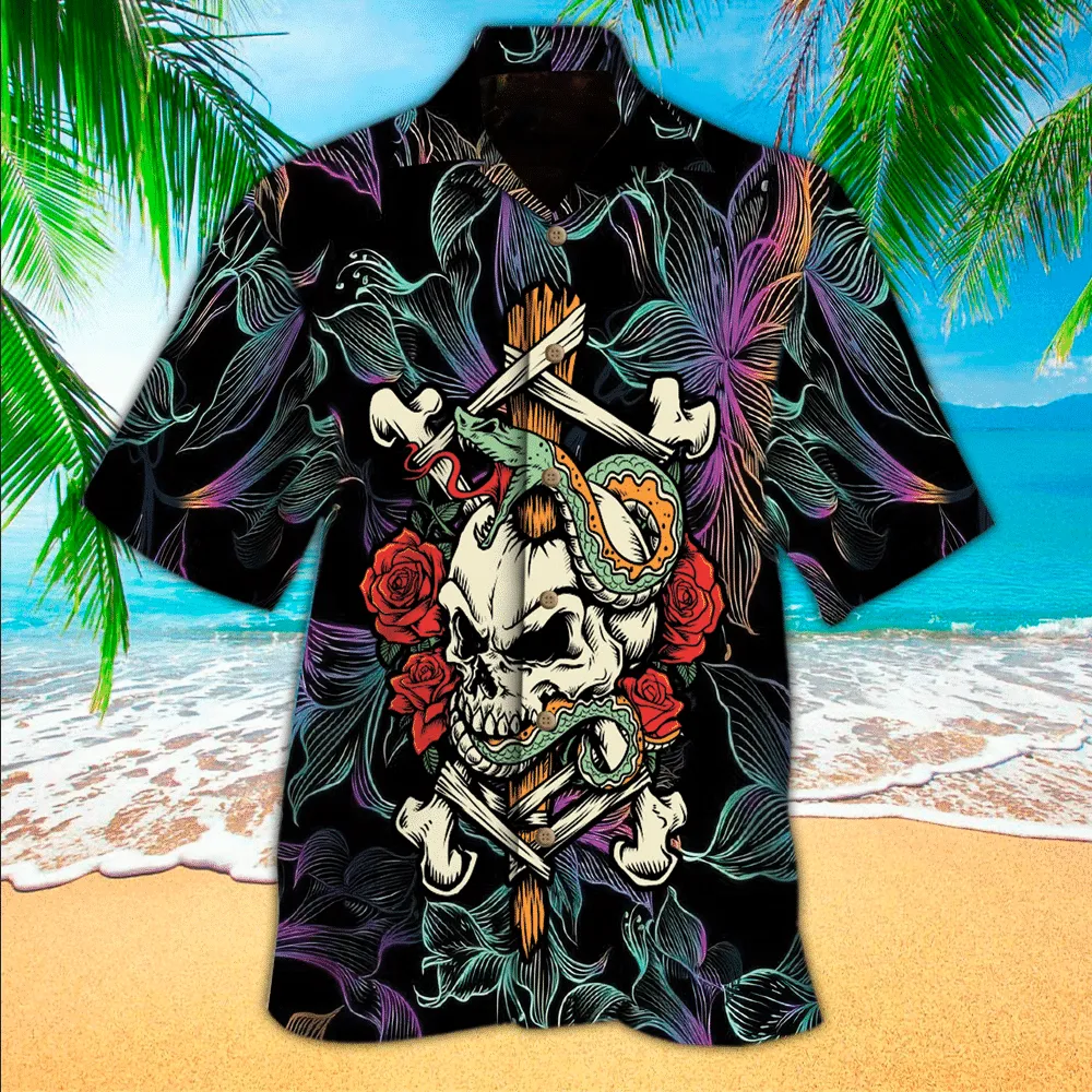 Skull Hawaii Shirt, Perfect Hawaiian Shirt For Skull Lover, Hawaiian shirt for men