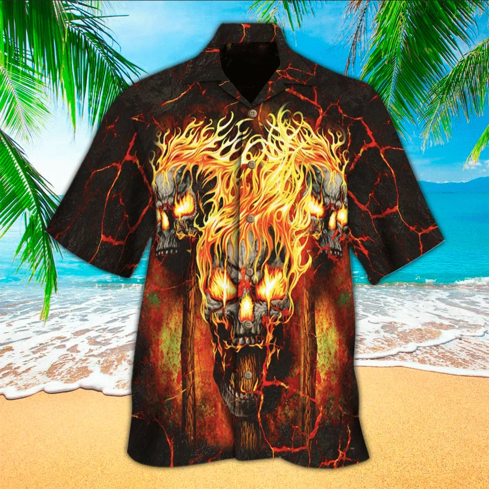 Skull Hawaii Shirt, Perfect Hawaiian Shirt For Skull Lover, Hawaiian shirt for men